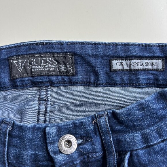 Guess Curby Sophia Skinny Blue Jeans Size 26X Reg - Picture 4 of 10
